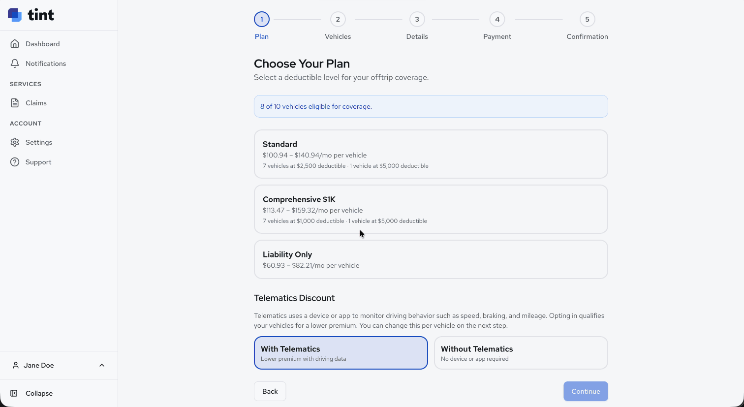 Animated demo of the Tint platform in action