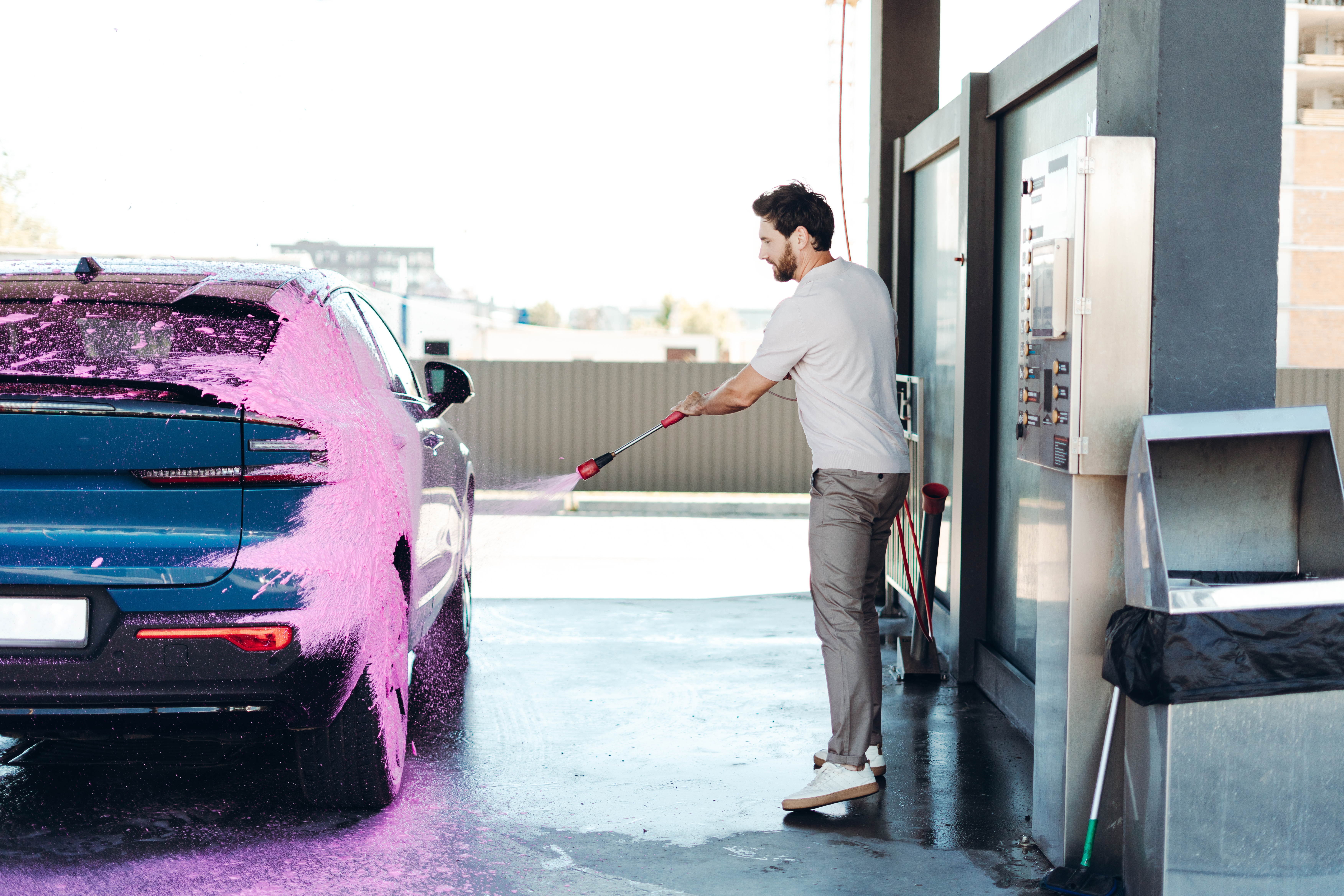 Car being washed